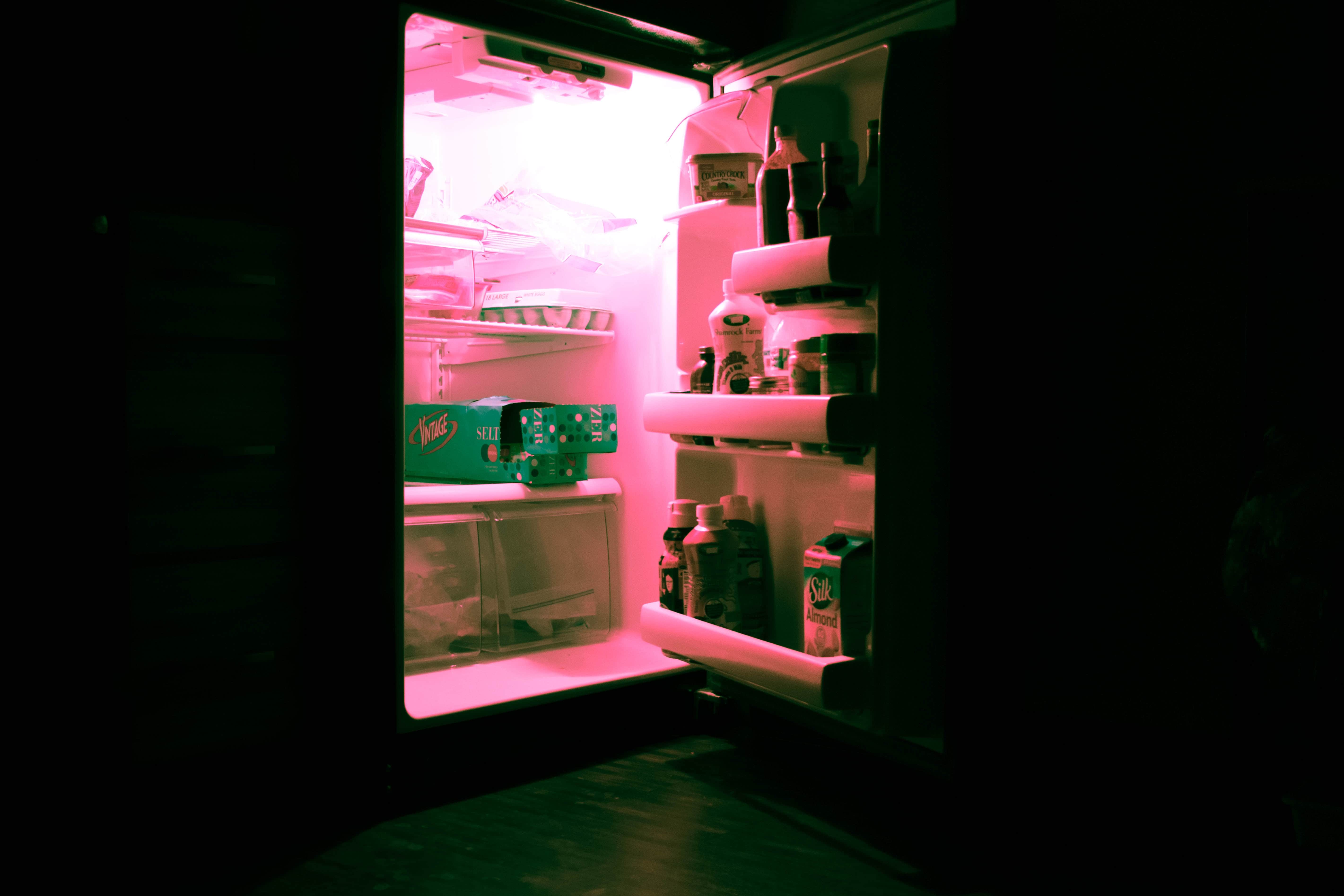 opened fridge door