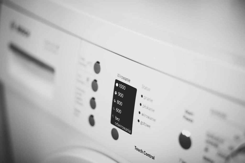 washing machine settings close up
